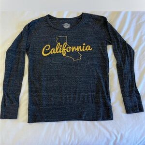 Gold Script Grey Fitted Long Sleeve Top